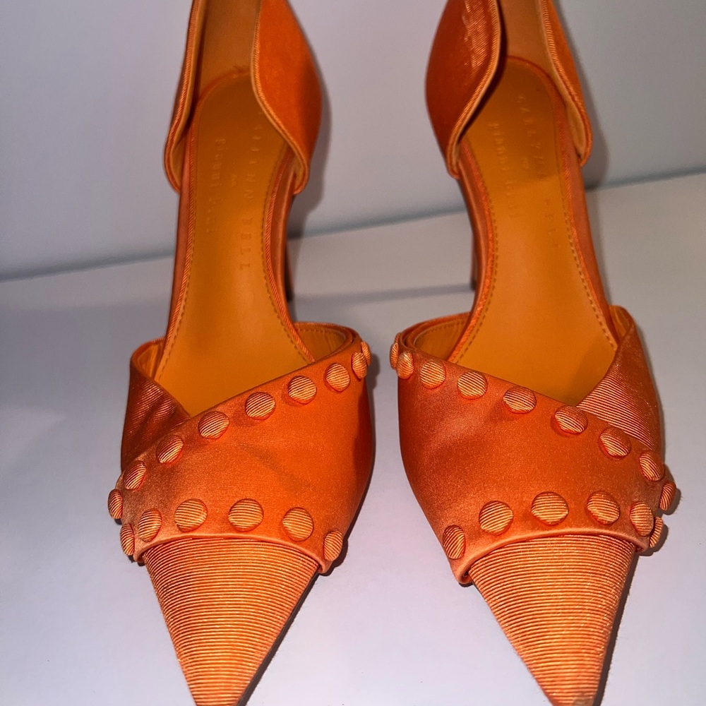 Gianni Bini Orange Heels with Textured Accents